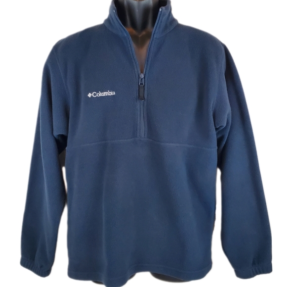 Columbia Other - Columbia Navy Blue Fleece Zip Front Pullover Size S Unisex Outdoor Spring